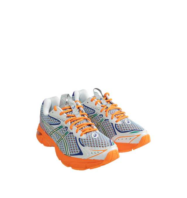 Image 2 of 5 - ORANGE - ASICS UB7-S GT-2160 lace-up sportstyle sneaker draws inspiration from the themes of Interlaced Assemblages, Functional Utopias, and Mino Ceramics.?? Soft textures are combined with the idea of handcrafted elements found in iconic artwork. By creating matte and washed colour appearances, the design team was able to enhance the heritage running shoe's archival shape and construction, contrasted with grid-like patterns and bold opaque colours.