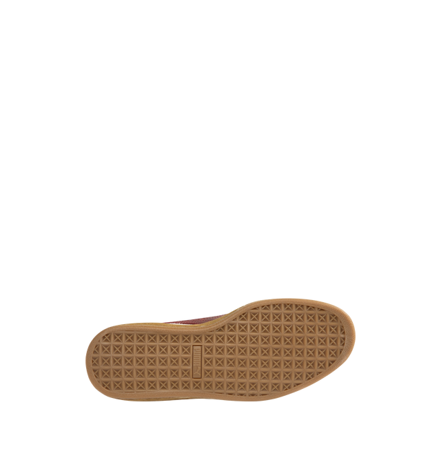 Image 4 of 5 - WHITE - PUMA x NAHMIAS Suede Vintage Sneaker featuring a distressed leather formstrip and trim, crochet laces, PUMA x Nahmias friendship lace beads, a Lets Be Friends interior graphic and round toe.