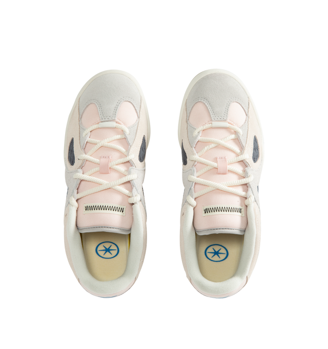 Image 5 of 5 - WHITE - Adidas Originals x Bad Bunny Men's BADBO 1.1 Unisex Shoes feature a bold, contemporary silhouette that reflects the latest collaboration between adidas Originals and Bad Bunny. Designed with premium materials and distinctive detailing, this statement sneaker blends sport-inspired functionality with the artist's signature creative vision, delivering a modern look rooted in self-expression and individuality. Upper: Nubuck with hairy suede overlaysOutsole: Rubber.