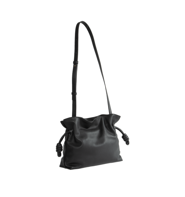 Image 2 of 3 - BLACK - LOEWE Flamenco Clutch featuring shoulder, crossbody or hand carry, detachable and adjustable strap, discreet magnetic closure, suede lining and LOEWE embossed. 9.6 x 11.8 x 4.1 inches. Nappa Calf. Made in Spain.
