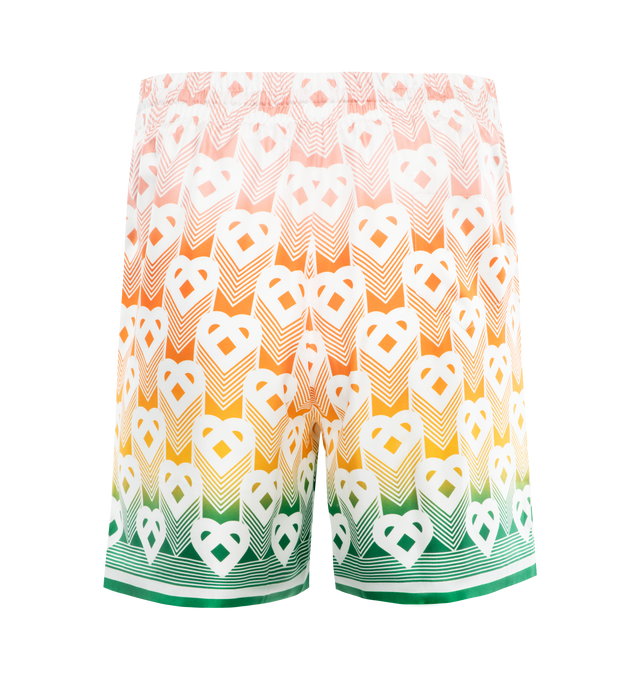 Image 2 of 3 - MULTI - CASABLANCA Silk Shorts featuring an elasticated waistband, drawstring, side and back pockets and have a loose fit. 100% silk. 
