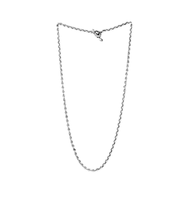 Image 1 of 1 - SILVER - HOORSENBUHS Micro Open-Link Necklace featuring iconic tri-link loop and white diamond toggle closure. 18 inches. Sterling silver. Hirshleifers offers a range of initial pieces from this collection in-store. For personal consultation and detailed information about jewelry, please contact our dedicated stylist team at personalshopping@hirshleifers.com.