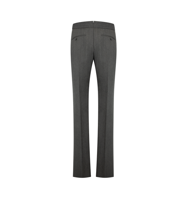 Image 2 of 3 - GREY - Tom Ford Men's Moulin Twill Flat Front Straight Pant is crafted from moulin twill and features a flat-front construction with a straight-leg silhouette. Expertly tailored for a clean, streamlined profile, these trousers reflect Tom Fords refined approach to modern suiting and elevated wardrobe essentials. Main Material: Moulin Twill.Show more lines