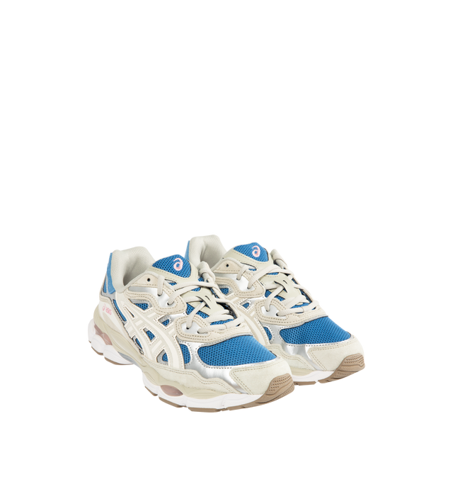 Image 2 of 5 - WHITE - ASICS GEL-NYC Polar Sneaker featuring lace up closure, layered upper construction, rearfoot and forefoot GEL technology, suede and synthetic and fabric upper, fabric lining and rubber sole.