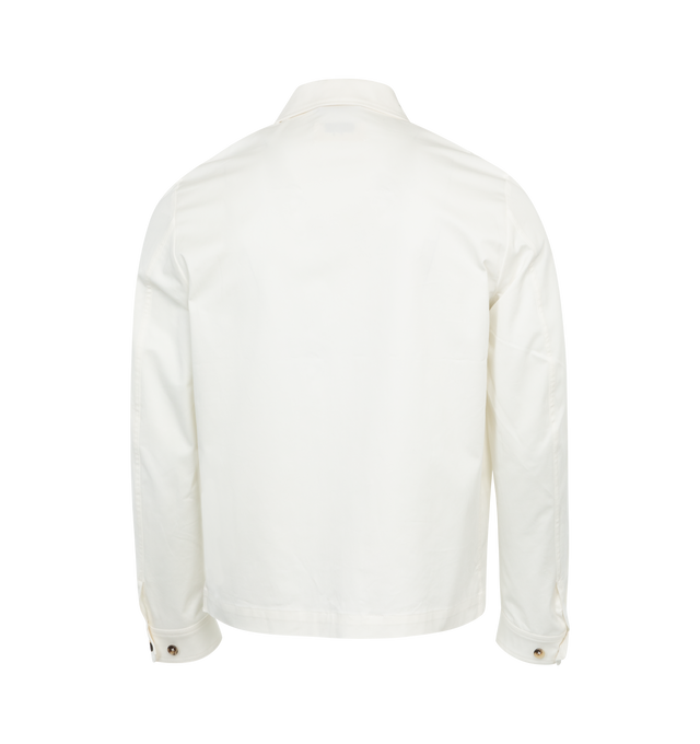 Image 2 of 2 - WHITE - SECOND LAYER Bull Dog Shirt Jacket featuring button front closure, two flap pockets, collar and button cuffs.  