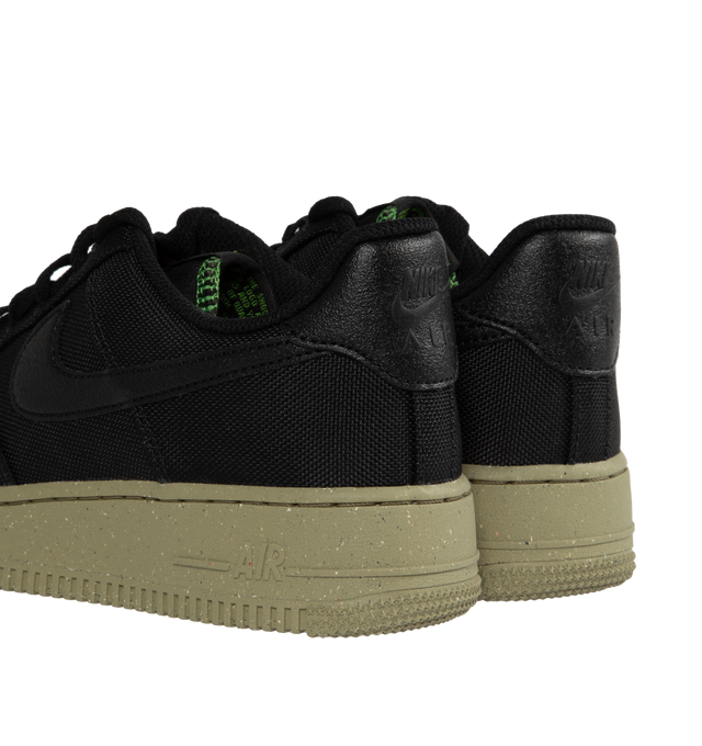 Image 3 of 5 - BLACK - NIKE Air Force 1 '07 LV8 featuring canvas upper with stitched overlays, padded collar, leather accents, foam midsole and rubber outsole. 