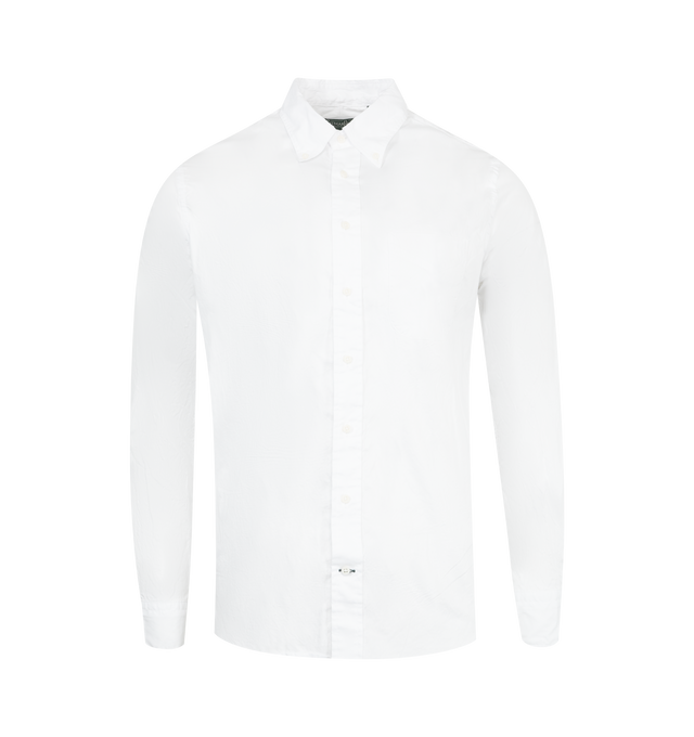 Image 1 of 2 - WHITE - GITMAN BROS Button Down Oxford Shirt featuring slim cut, button down collar, button closure, hanger loop, chest pocket, curved hem and button closure. 100% cotton. Made in the USA.