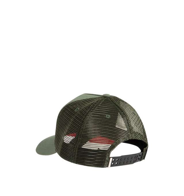 Image 2 of 3 - GREEN - AMIRI MA Trucker Hat featuring pieced mesh construction and a contrast embroidered logo graphic, mesh-paneled back and lined. Cotton/polyester. Made in USA.