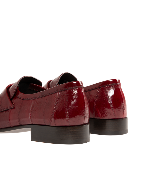 Image 3 of 4 - RED - THE ROW Soft Loafer in Leather featuring artisanally-crafted loafer in paneled sport nappa leather with natural pleating effect and hand-painted leather sole. 0.75 in. heel. 100% nappa leather upper. Leather lining and sole. Made in Italy.