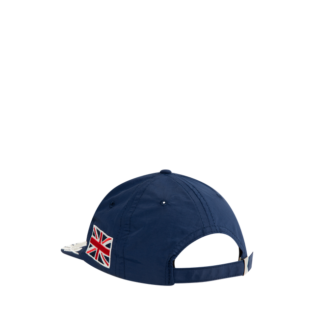 Image 3 of 3 - NAVY - RHUDE Camden Town Hat featuring adjustable back strap, flat brim and logo on front.