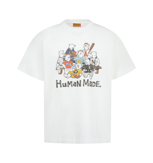 Image 1 of 2 - WHITE - HUMAN MADE Graphic T-Shirt featuring short sleeves, crew neck, regular fit and graphic on front and back. 100% cotton.