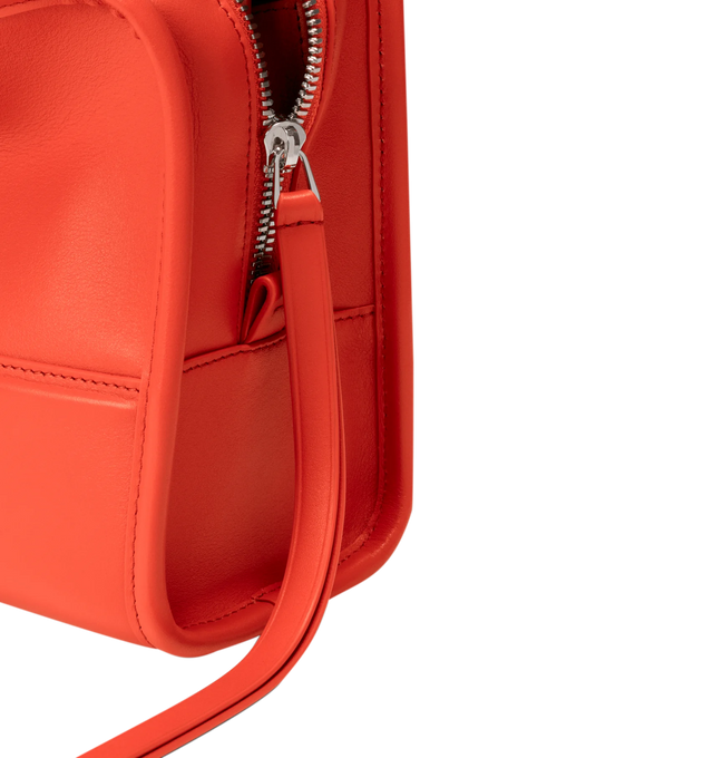 Image 14 of 17 - ORANGE - Loewe Small Amazona 180 Bag in leather features a relaxed silhouette anchored by a single toron top handle, designed to be carried open, while a concealed closure secures the main compartment, three carry options: short handle, removable shoulder strap and crossbody, zip closure with two leather zip pullers, two compartments, main compartment closed with magnetic closure, internal flat pocket, left side d-ring for customization, nappa lambskin lining, and embossed double L branding