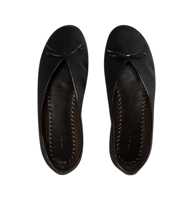 Image 4 of 4 - BLACK - THE ROW Fay Flat Shoes featuring slip-on shoe in soft nappa leather with oval toe, notched v-opening and flexible rubber-coated sole. 100% lambskin leather. Synthetic sole. Made in Italy.