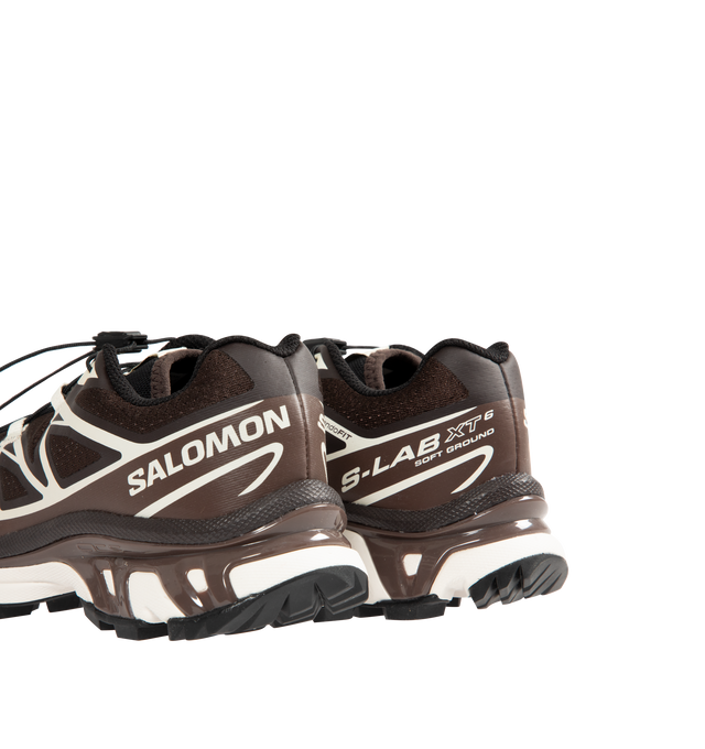 Image 3 of 5 - BLACK - SALOMON XT-6 Sneaker featuring Mud Contagripsole, Agile Chassis System, single layer mesh upper, abrasion-resistant TPU material, textile lining, EndoFit, lace pocket, protective toecap, sensiFIT, molded OrthoLite sockliner and quickLACE.