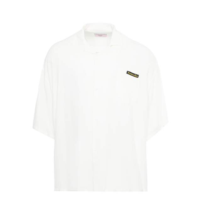 Image 1 of 2 - WHITE - MARTINE ROSE  Hawaiin shirt featuring a boxy fit with short sleeves, classic collar, chest pocket, button fastening, and straight hem. 100% Viscose. Unisex brand in men's sizing. 