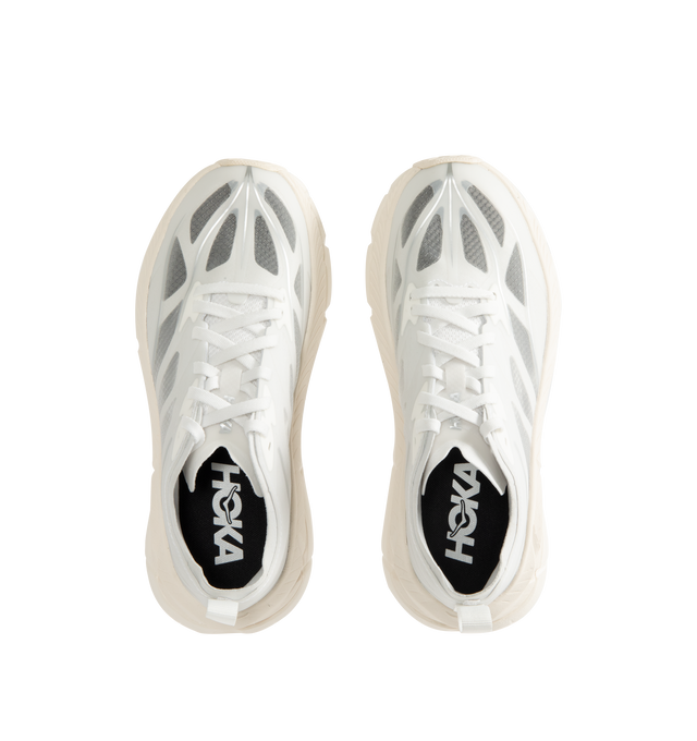 Image 5 of 5 - WHITE - HOKA U Mafate Speed 4 Lite Sneaker featuring ripstop and rubber upper with vibram sole, lace-up front, flat tongue design and padded collar.