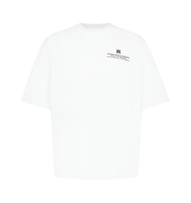 Image 1 of 2 - WHITE - AMIRI Built On Dreams Tee featuring oversized fit, short sleeves, crew neck and graphic print on front and back. 100% cotton.