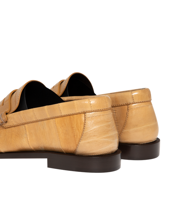 Image 3 of 4 - BROWN - SAINT LAURENT Le Loafer 15 Moc 15 eel leather loafer featuring cassandre detail, hand-stitched moc toe, embossed stitching, eel leather and leather sole. Heel height: 1.5 cm. Made in Italy.