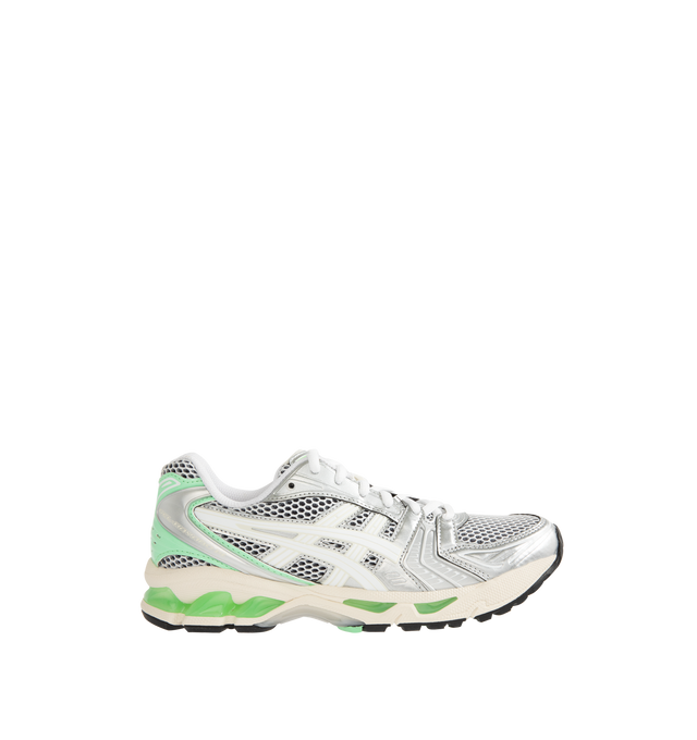 Image 1 of 5 - WHITE - ASICS Gel-Kayano 14 Sneaker featuring two-tone underlays, GEL technology cushioning, TRUSSTIC support system, synthetic leather upper and sockliner.