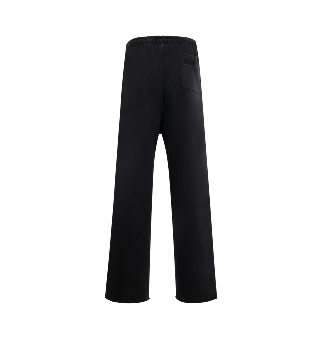Image 2 of 3 - BLACK - VETEMENTS Cradle of Filth Logo Baggy Sweatpants featuring elasticized waistband, three-pocket styling, text printed at front and relaxed fit. 80% cotton, 20% polyester. Made in Portugal.