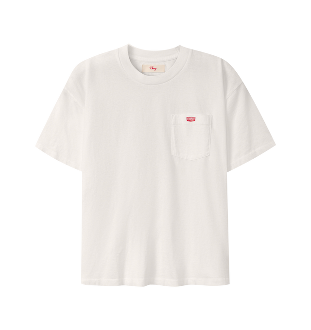 Image 1 of 6 - WHITE - Cherry LA Men's Quality Goods Classic Pocket T-Shirt is crafted from cotton and features a classic-fit silhouette with a rib-knit crew neckline and a chest pocket. Designed as an everyday essential, this versatile style is finished with signature Cherry LA branding and a soft, comfortable construction for effortless wear. Main Material: Cotton. Fit: Classic. Neckline: Crew Neck. Sleeves: Short Sleeve. Pocket: Chest Pocket. Details: Signature Cherry LA Quality Goods Branding. Made in L