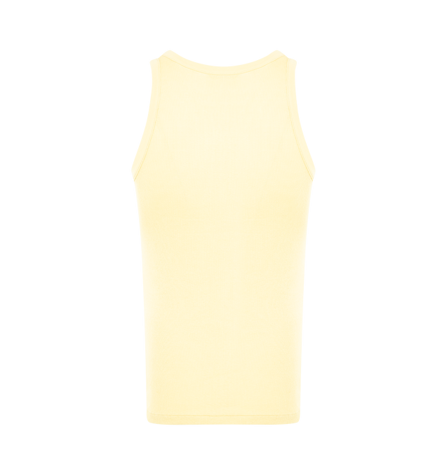 Image 2 of 2 - YELLOW - AURALEE Organic Soft Rib Tank featuring scoop neckline, fitted silhouette and sleeveless. 100% cotton.