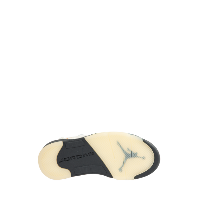 Image 4 of 5 - WHITE - JORDAN Air Jordan 5 Retro Sneaker featuring real and synthetic leather, plush and comfortable, Max Air cushioning, soft foam midsole for lightweight cushioning, rubber outsole and reflective details.