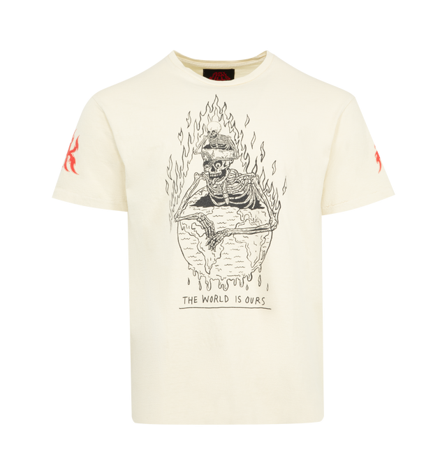 Image 1 of 2 - WHITE - GALLERY DEPT. The World is Ours Tee featuring relaxed 90's fit, short sleeves, front and back graphic. 100% cotton. Made in USA.
