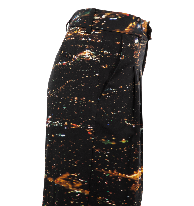 Image 3 of 3 - BLACK - Libertine Lax Baggy Trousers have a relaxed fit with a pleated front, and button and zipper closure. 88% wool, 9% polyamide, 3% elastane. Made in USA.