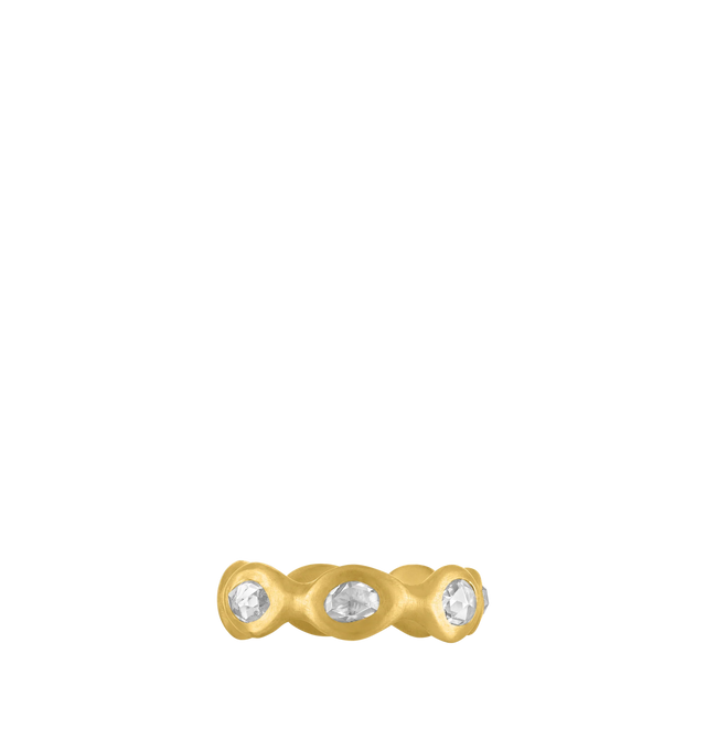 Image 2 of 3 - GOLD - PROUNIS Diamond Breccia Ring featuring a multi-stone ring broken up with smooth and rounded gold with faceted diamonds that sit in a natural setting. Diamond, 22K gold. 9mm wide. Hirshleifers offers a range of pieces from this collection in-store. For personal consultation and detailed information about jewelry, please contact our dedicated stylist team at personalshopping@hirshleifers.com. This item may be restricted for online purchase to international clients. For assistance purchas