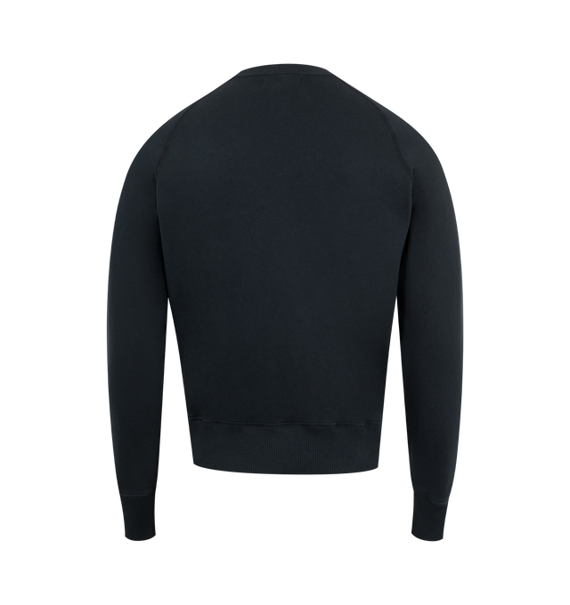 Image 2 of 3 - GREY - MERZ B. SCHWANEN Basic Sweatshirt featuring raglan sleeves, relaxed fit, classic crew neck, ribbed hem, triangle inserts under arms and printed canvas label. 100% cotton.