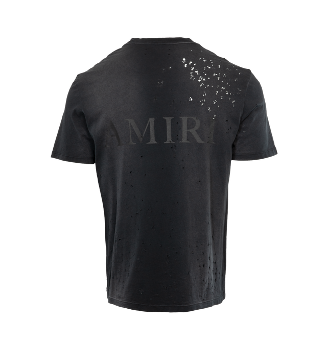 Image 2 of 4 - BLACK - AMIRI MA CORE LOGO TEE is a faded shotgun jersey t-shirt and has a crew neckline, faded Amiri logo at back, short sleeves, pullover style and fits true to size. 100% cotton. 