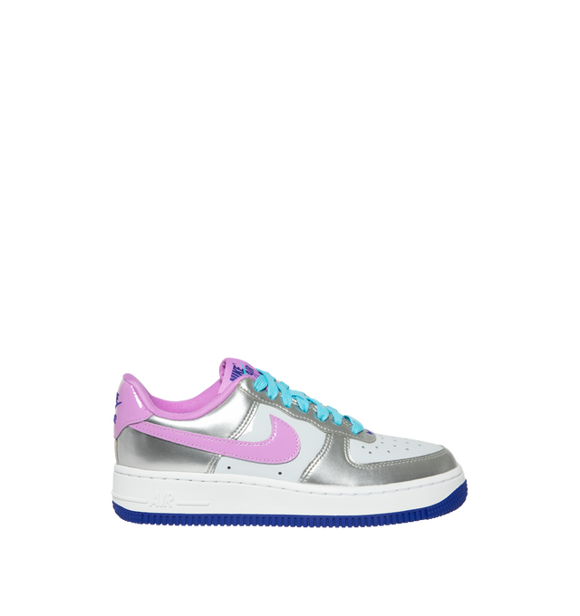 Image 1 of 5 - MULTI - Nike Women's Air Force 1 '07 WNBA Sneakers feature a genuine and synthetic leather upper with textile accents and a perforated toe box for breathable comfort and a timeless look. Celebrating the WNBA with a cosmic-inspired design, these lifestyle sneakers combine lightweight Nike Air cushioning with a durable rubber outsole featuring classic pivot-circle traction for everyday wear. Main Material: Genuine Leather, Synthetic Leather, and Textile. Midsole: Foam with Nike Air Unit. Sole: