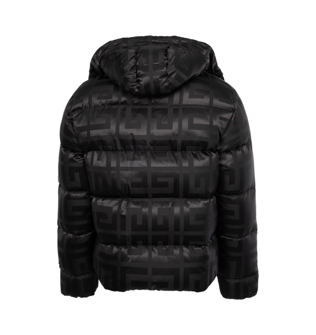 Image 2 of 3 - BLACK - GIVENCHY 4G Puffer Jacket featuring light nylon with big 4G pattern all over, high neck, zipped closure, two side pockets and classic fit. 100% polyamide. Made in Romania. 