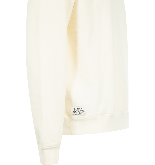 Image 3 of 3 - WHITE - ONE OF THESE DAYS Lasso Sport Quarter Zip featuring quarter zip closure, embroidered logo, ribbed trims and fleece lining. 100% cotton. Made in USA.