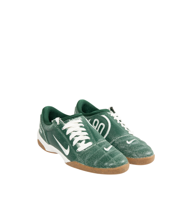 Image 2 of 5 - GREEN - Nike Men's Total 90 Sneaker featuring quilted upper, asymmetrical lacing, flat rubber sole, the upper features Total 90 logos on each side, padded collar, foam midsole and rubber outsole.