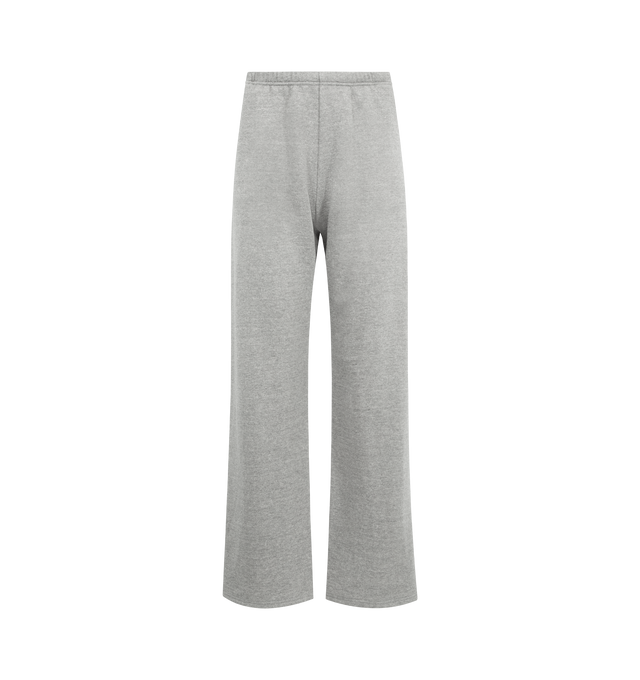 Image 1 of 3 - GREY - THE ROW Kohana Pant featuring relaxed low-rise sweatpant with straight leg, elastic drawstring waist, and side slash pockets. 84% cotton, 16% cashmere. Made in Italy.