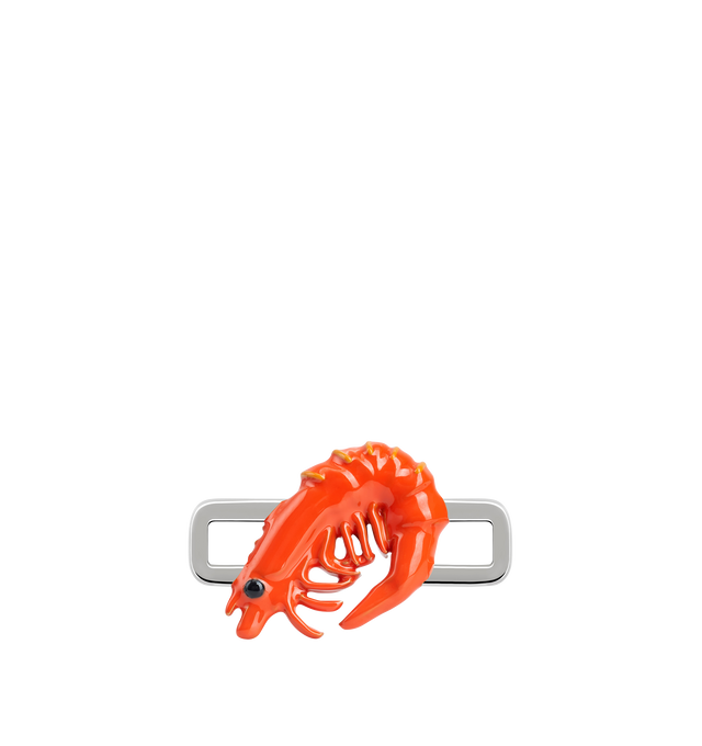 Image 1 of 8 - ORANGE - Poubel by The Gstaad Guy Gambero Rosso Charm, also known as The Red Prawn. All charms are made of .925 sterling silver, and are hand-painted using non-toxic lead-free enamel. Links sold separately. Hirshleifers offers a range of initial pieces from this collection in-store. For personal consultation and detailed information about jewelry, please contact our dedicated stylist team at personalshopping@hirshleifers.com