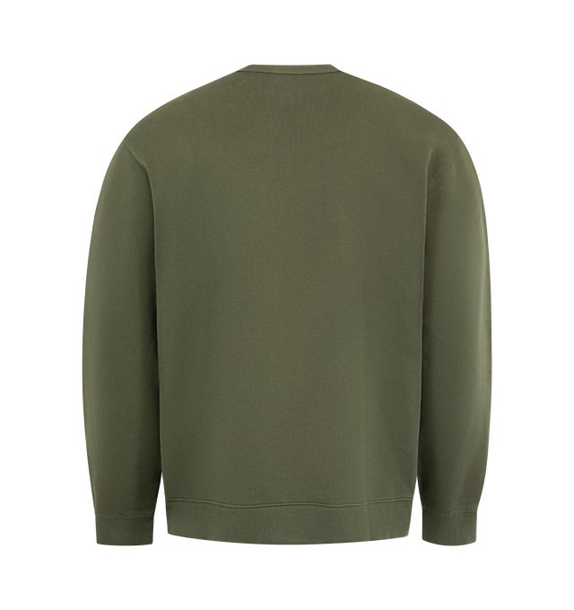 Image 2 of 2 - BLUE - CARHARTT WIP Faded Pond Corps Sweatshirt featuring a heavyweight, unbrushed polycotton fabric with a tactile loopback construction, balloon fit, dropped shoulders, ribbed trims and a graphic print on the chest. 100% cotton.