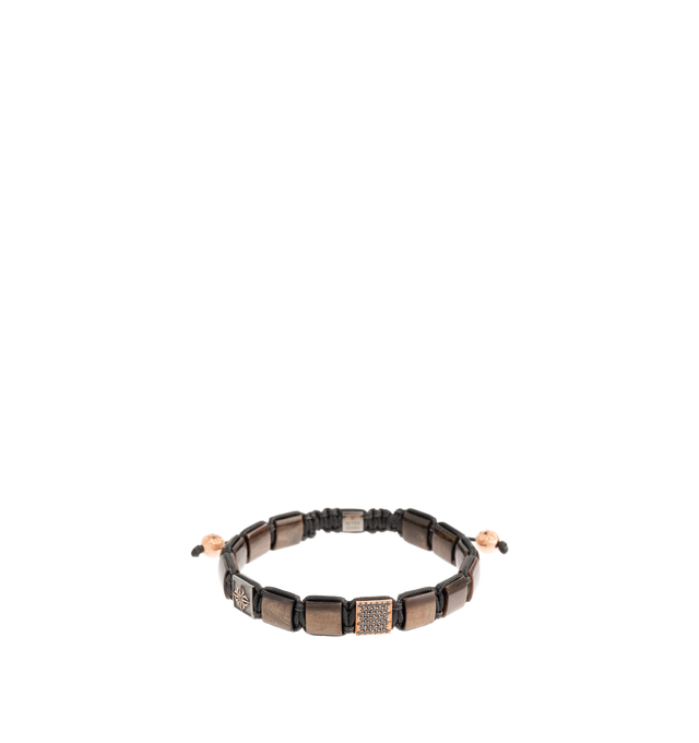 Image 1 of 2 - BLACK - Shamballa Jewels 10mm Lock Bracelet combines the bold allure of Brown Sapphires and Black Diamond Pave set against the backdrop of luxurious 18K Rhodinated Rose Gold. The 10mm size ensures a commanding presence, making it an ideal choice for those who seek statement jewelry with a touch of elegance and exclusivity. Size xl measures 6.9 inches. Hand-crafted in Copenhagen, Denmark. Hirshleifers offers a range of pieces from this collection in-store. For personal consultation and detail