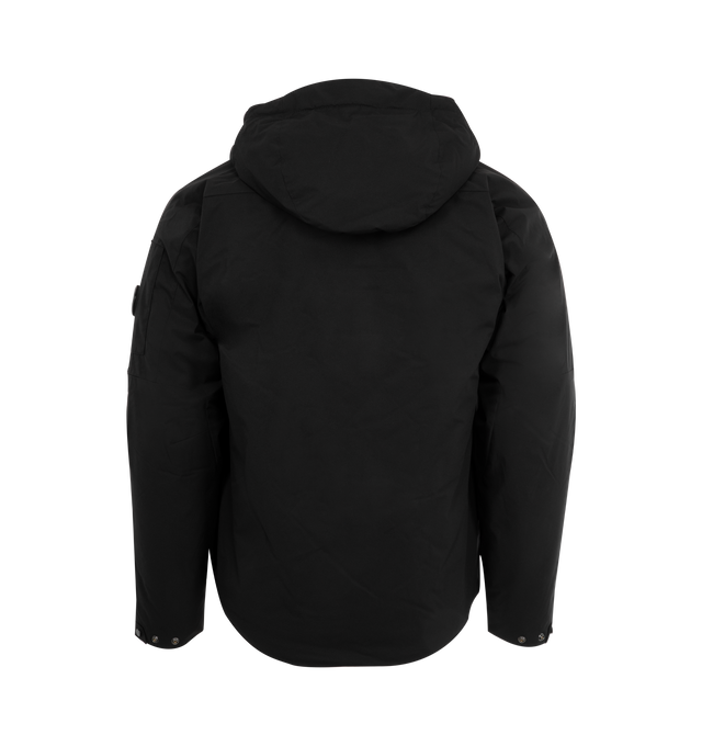 Image 2 of 3 - BLACK - C.P. COMPANY Pro-Tek Hooded Padded Jacket featuring a Polyester mechanical stretch, iconic Lens, a two-way full zip fastening, side zip pockets, padded with Primaloft Silver wadding, anti-drop treated, regular fit, adjustable hood and adjustable snap cuffs. 100% polyester.