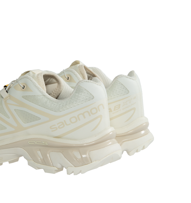 Image 3 of 5 - WHITE - SALOMON XT-6 Sneaker featuring Quicklace closure offers one-pull tightening, removable OrthoLite insole, SensiFit + EndoFit construction, Agile Chassis System (ACS) maintains heel-to-toe stability on distance runs, Contagrip MA tread, textile and synthetic upper and lining/rubber sole.