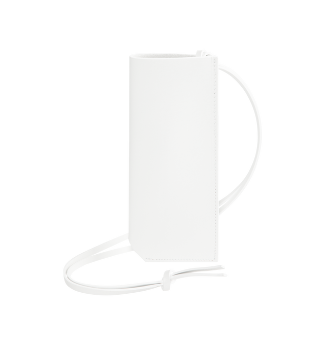 Image 2 of 3 - WHITE - AURALEE Leather Sunglasses Case featuring premium box calf leather, the interior is lined with Torays Ultrasuede and leather strap. 2.9cm x 6.4cm. Calf leather. Made in Japan.