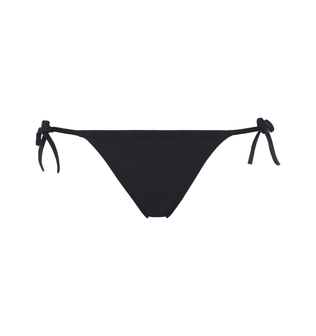 Image 1 of 6 - BLACK - ERES Malou Thin Bikini Brief Bottoms featuring side ties. Main: 84% Polyamid, 16% Spandex. Second: 68% Polyamid, 32% Spandex. Made in France. 