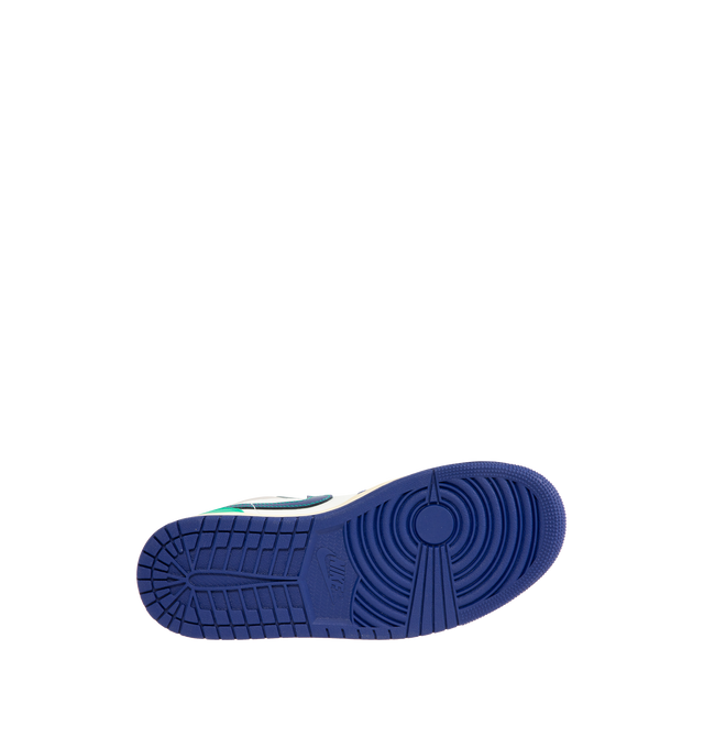Image 4 of 5 - BLUE - NIKE Air Jordan 1 Low Sneaker featuring lace up closure, encapsulated Air-Sole unit that provides lightweight cushioning, genuine leather in the upper and solid rubber outsole.