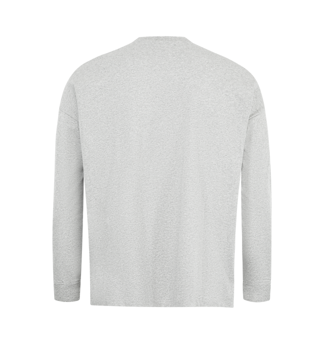Image 2 of 2 - GREY - LOEWE Long Sleeve T-shirt in lightweight cotton featuring a Lucky Cat embroidery at the front, relaxed fit, regular length, crew neck, ribbed collar and anagram embroidery placed on the chest. Cotton. Made in Portugal.
