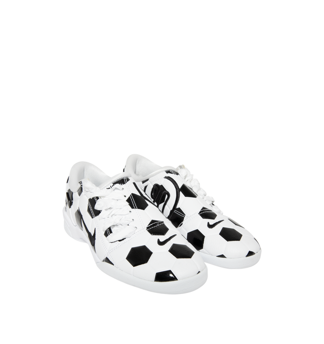 Image 2 of 5 - MULTI - Nike Total 90 Sneakers feature a glossy synthetic leather upper with an iconic quilted design inspired by the original Total 90 soccer boot, asymmetrical ribbon lacing, and a low-profile silhouette. Reimagined for everyday wear, these lifestyle sneakers combine a cushioned foam midsole with a durable rubber outsole for all-day comfort and reliable traction. Main Material: Synthetic Leather. Midsole: Foam. Sole: Rubber.