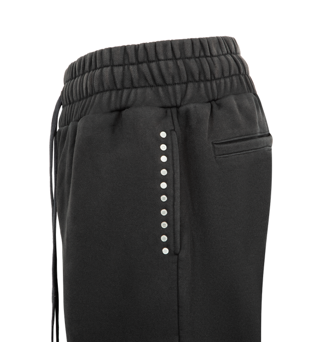 Image 3 of 4 - GREY - WHO DECIDES WAR Flame Glass Hardware Sweatpants featuring cotton fleece, flared leg, printed with the label's signature stained-glass window motifs, drawstring waistband, side on-seam pockets and back welt pocket. 100% cotton.