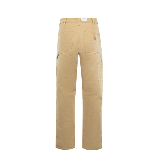 Image 2 of 3 - NEUTRAL - CARHARTT WIP Double Knee Carpenter Pants featuring double-layer knees, zip fly with button closure, front slant pockets, tool pocket, back patch pockets and hammer loop. 