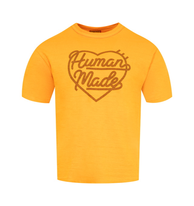 Image 1 of 2 - YELLOW - HUMAN MADE Color T-Shirt featuring short sleeves, regular fit, ribbed crewneck and graphic print on the chest. 100% cotton.